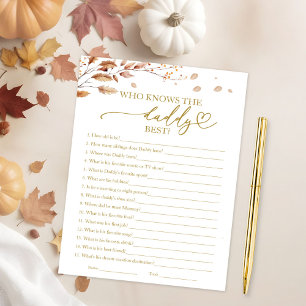 Who Knows the Daddy Best Fall Baby Shower Game Invitation
