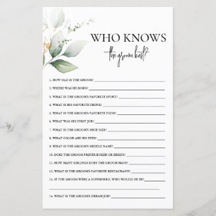 Who Knows the Groom best Bridal Shower game