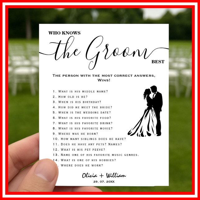 Who Knows The Groom Best Elegant Wedding Game Poster (Creator Uploaded)