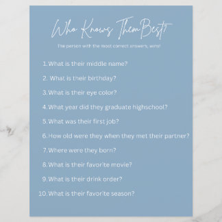 Who Knows Them Best? Party Game