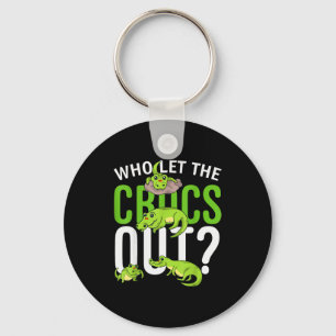 Who Let The Crocs Out_ Funny Crocodile Tee For Kid Key Ring