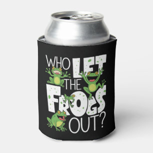 Who Let The Frogs Out Funny Amphibian Lover Meme Can Cooler