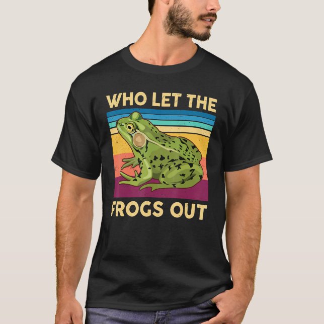 Who Let The Frogs Out Herpetologist Kids Teens Boy T-Shirt (Front)