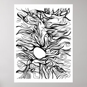 Who Looks Back? Abstract Identity Reflection Poste Poster