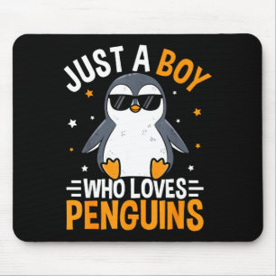 Who Loves Penguins Wildlife Polar Animal Mouse Pad