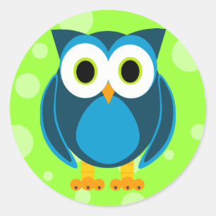 Who? Mr. Owl Cartoon Classic Round Sticker