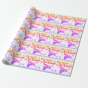 Who Needs A Sleigh Dirtbike Race Christmas Sweater Wrapping Paper