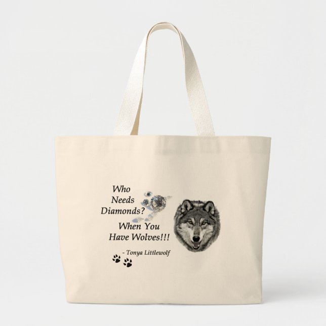 Who Needs Diamonds Collection Large Tote Bag (Front)