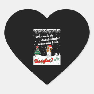 Who Needs Electric Blanket Youve Beagles Christmas Heart Sticker
