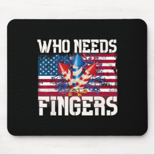 Who Needs Fingers Fireworks Mouse Pad