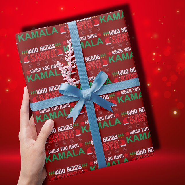 Who Needs Santa When You Have Kamala Harris Xmas Wrapping Paper (Creator Uploaded)