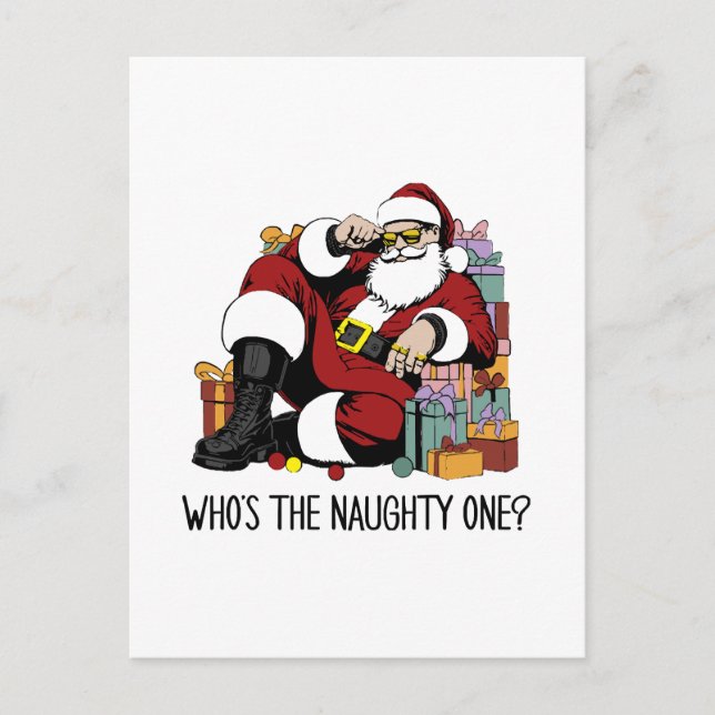 Who s the Naughty one Postcard (Front)
