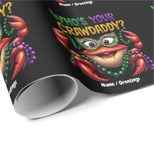 Who’s Your Crawdaddy Crawfish Funny Mardi Gras Wrapping Paper