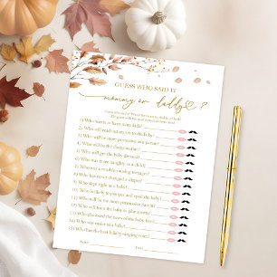 Who Said It Baby Shower Game Invitation