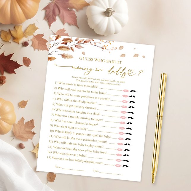 Who Said It Baby Shower Game  Invitation (Creator Uploaded)