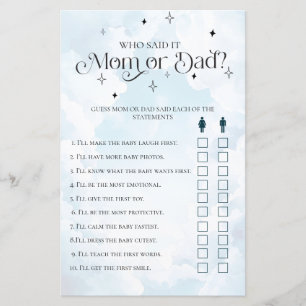 Who Said It: Mum or Dad? Baby Shower Game