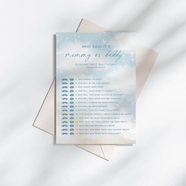 Who Said It Mummy | Daddy Baby Shower Game Card (Creator Uploaded)