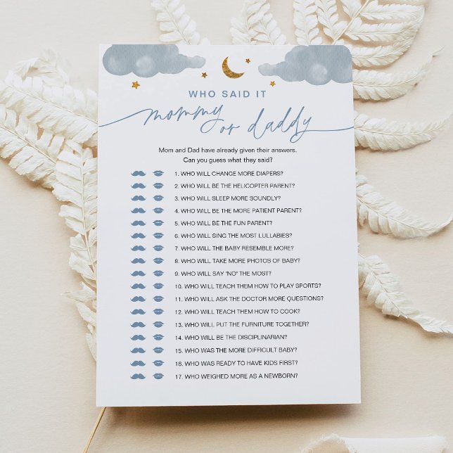 Who Said It Mummy or Daddy Baby Game Twinkle Star Invitation (Creator Uploaded)