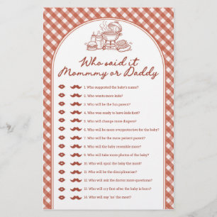 Who Said It Mummy or Daddy Baby Q Baby Shower Game