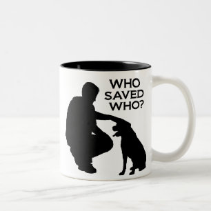 Who saved who mug black print