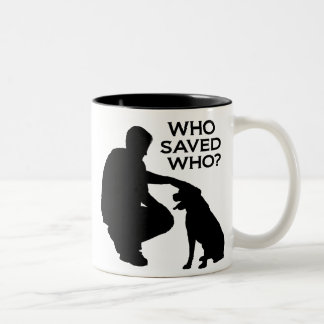 Who saved who mug black print