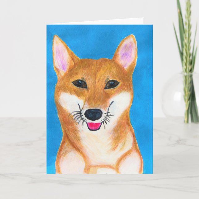 Who Saved Who Shiba Inu Note Card <Blank Inside> (Front)