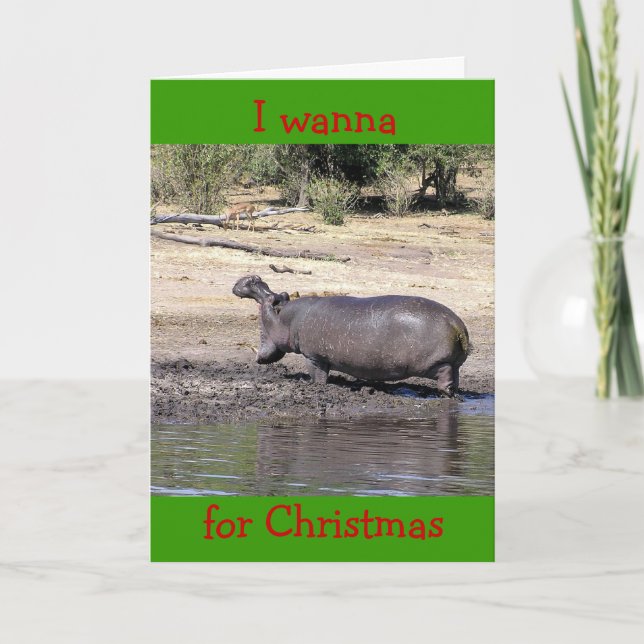 "WHO SAYS I'M HARD TO BUY FOR" HUMOROUS CHRISTMAS HOLIDAY CARD (Front)