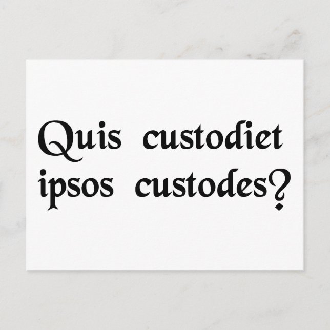 Who shall keep watch over the guardians? postcard (Front)