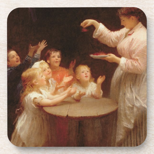 'Who Speaks First?' (oil on canvas) Coaster (Front)