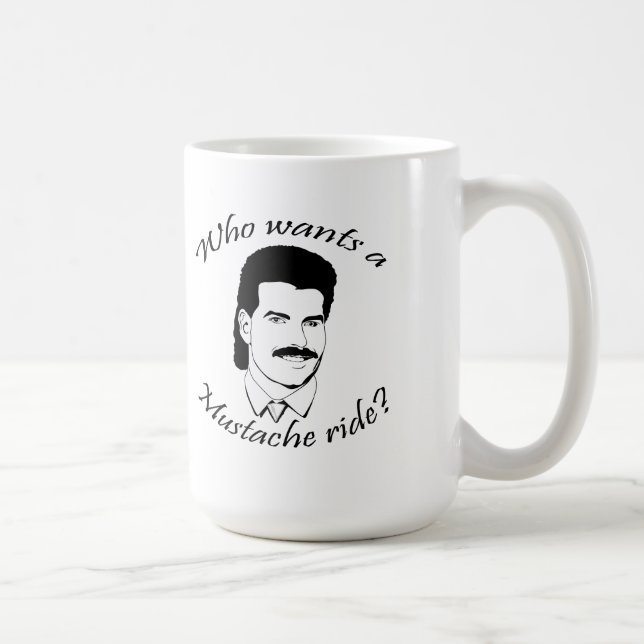 Who Wants a Moustache Ride? Coffee Mug (Right)