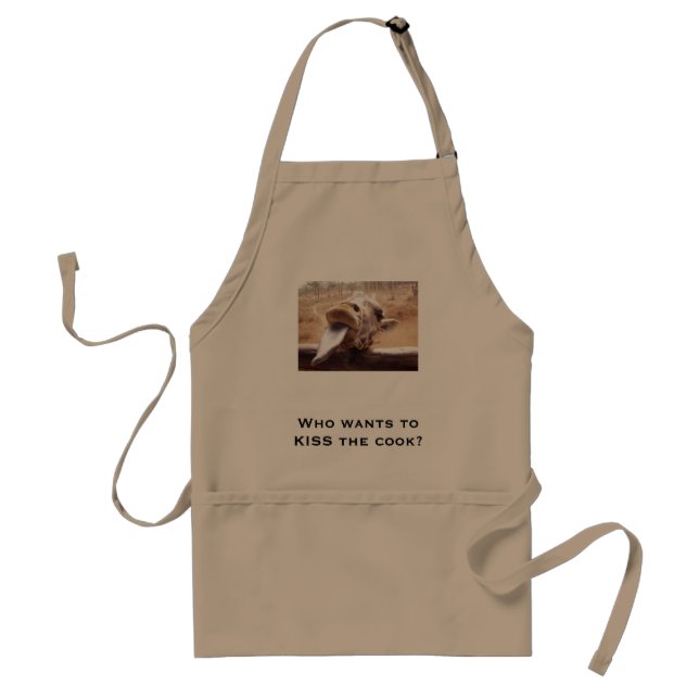 Who wants to KISS the cook? Standard Apron (Front)