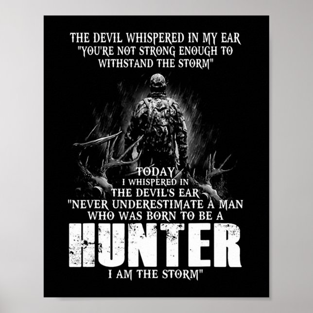 Who Was Born To Be A Hunter Fun Hunting Hunters  Poster (Front)