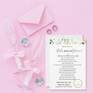 who well does bride know bridal baby shower game invitation