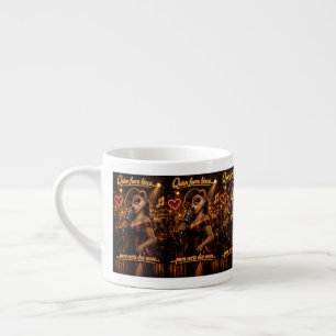 Who Were Cross Eyed To See You Twice Funny Latin Espresso Cup