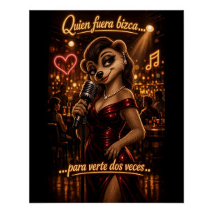 Who Were Cross Eyed To See You Twice Funny Latin Poster