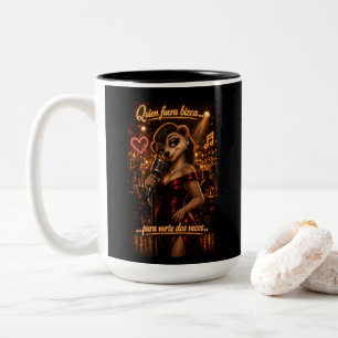 Who Were Cross-Eyed To See You Twice Funny Latin Two-Tone Coffee Mug