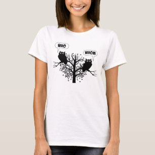 Who Whom Grammar Humour Owls T-Shirt