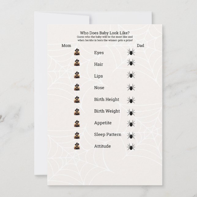 Who Will Baby Look Like? Halloween Baby Shower Invitation (Front)
