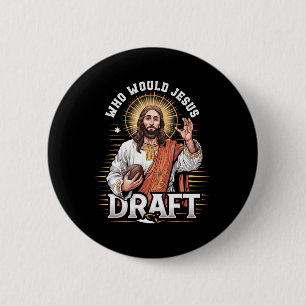 Who Would Jesus Draught Fantasy Football Fan Chris 6 Cm Round Badge