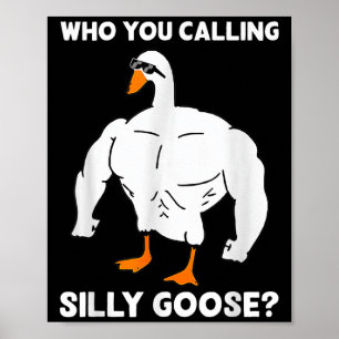 Who You Calling Silly Goose Funny Gym Meme Poster