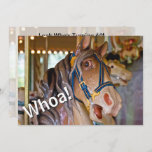 Whoa! Look Who's 60 Carousel Horse Birthday Invitation<br><div class="desc">Humourous Whoa! Look Who's Turning 60 Carousel Horse Funny Birthday Invitation.  This invite can be personalised with and age,  name and your party details. ~</div>