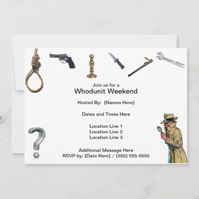 Whodunit Weekend Invitations (Front)