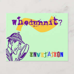 Whodunnit Mystery Party Sherlock Detect Invitation