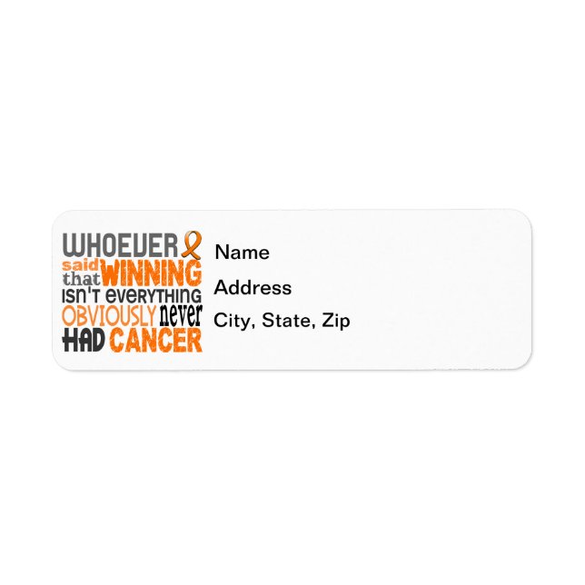 Whoever Said Leukaemia Return Address Label (Front)
