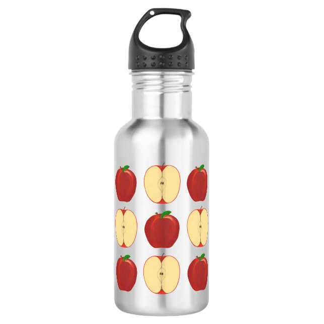 Whole and Sliced Apples Water Bottles (Front)