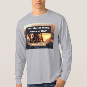 Whole Armour of God - Long Sleeve Lt Grey T-shirt
