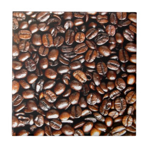 Whole Bean Coffee Pattern Ceramic Tile
