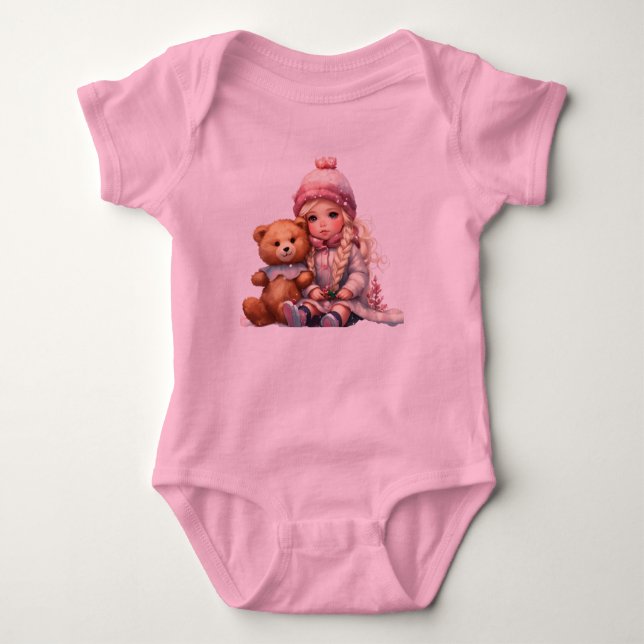 Whole body of a realistic baby sweetness. baby bodysuit (Front)