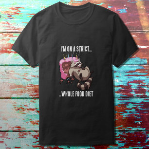 Whole Food Diet Racoon Eating Birthday Cake T-Shirt