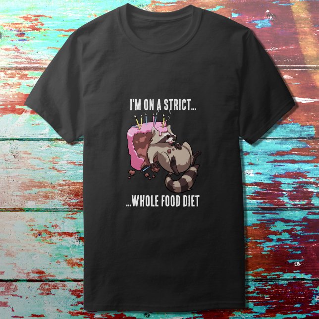 Whole Food Diet Racoon Eating Birthday Cake T-Shirt (Creator Uploaded)